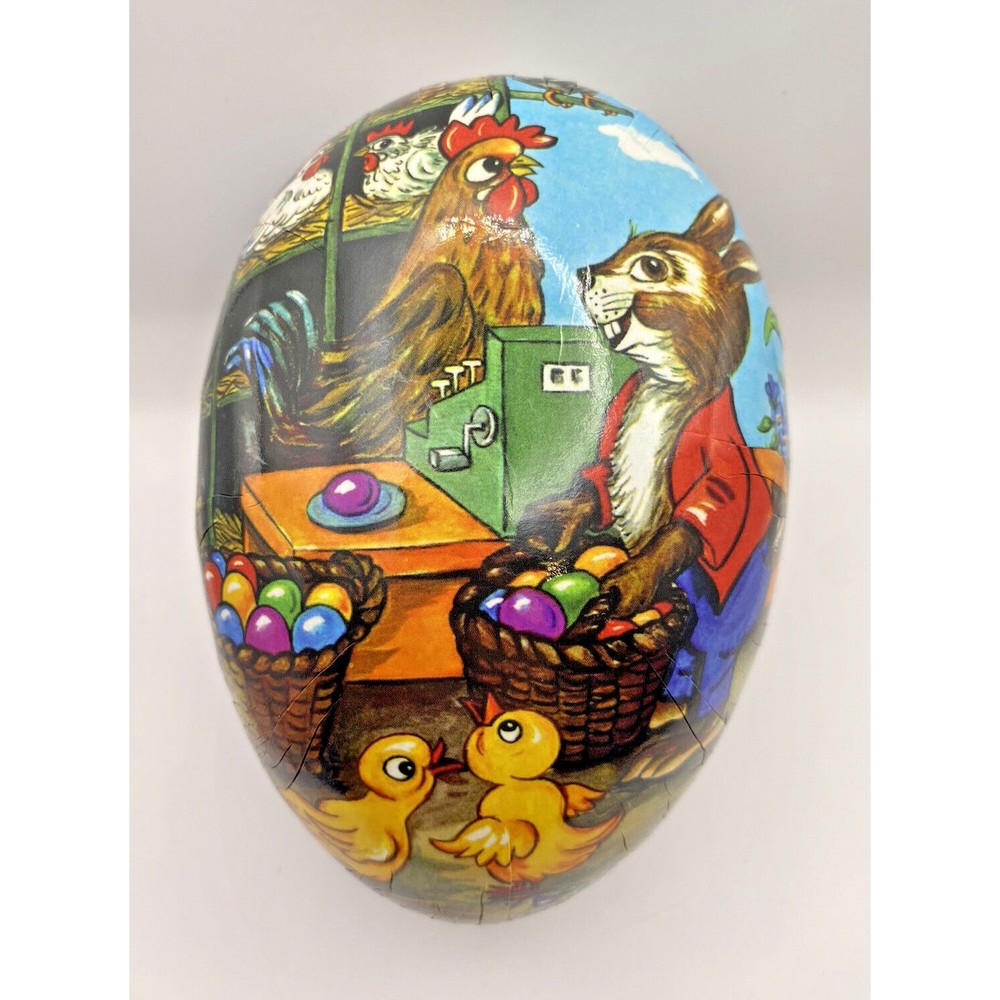 Easter Egg Paper Mache Vintage Nestler Made in Germany Used 6X4 Inches